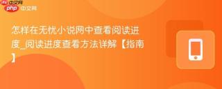 怎样在无忧小说网中查看阅读进度_阅读进度查看方法详解【指南】