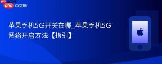 苹果手机5G开关在哪_苹果手机5G网络开启方法【指引】