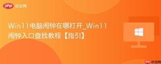 Win11电脑闹钟在哪打开_Win11闹钟入口查找教程【指引】