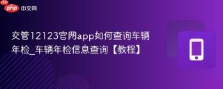 交管12123官网app如何查询车辆年检_车辆年检信息查询【教程】