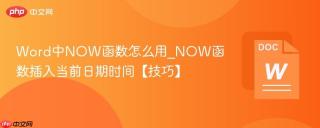 Word中NOW函数怎么用_NOW函数插入当前日期时间【技巧】