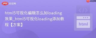 html5可视化编辑怎么加loading效果_html5可视化loading添加教程【方案】
