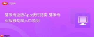 猫眼专业版app使用指南 猫眼专业版移动端入口说明