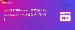 php怎样用foreach拿数组下标_phpforeach下标获取法【技巧】