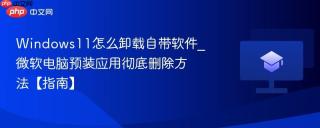 Windows11怎么卸载自带软件_微软电脑预装应用彻底删除方法【指南】