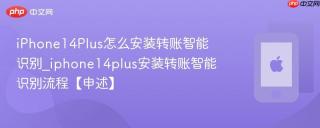 iPhone14Plus怎么安装转账智能识别_iphone14plus安装转账智能识别流程【申述】