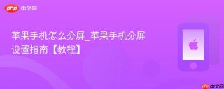 苹果手机怎么分屏_苹果手机分屏设置指南【教程】