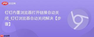 钉钉内置浏览器打开链接自动关闭_钉钉浏览器自动关闭解决【步骤】