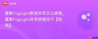 雾象Fogsight数据异常怎么排查_雾象Fogsight异常排查技巧【指南】