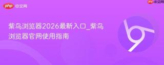 紫鸟浏览器2026最新入口_紫鸟浏览器官网使用指南