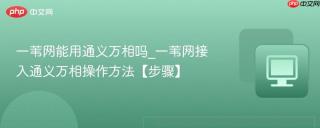一苇网能用通义万相吗_一苇网接入通义万相操作方法【步骤】