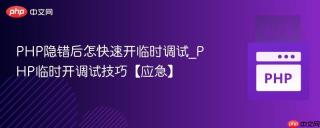 PHP隐错后怎快速开临时调试_PHP临时开调试技巧【应急】