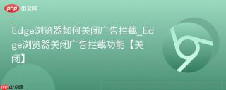 Edge浏览器如何关闭广告拦截_Edge浏览器关闭广告拦截功能【关闭】
