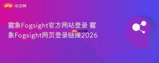 雾象Fogsight官方网站登录 雾象Fogsight网页登录链接2026