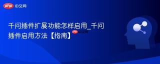 千问插件扩展功能怎样启用_千问插件启用方法【指南】