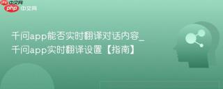 千问app能否实时翻译对话内容_千问app实时翻译设置【指南】