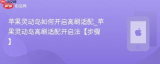 苹果灵动岛如何开启高刷适配_苹果灵动岛高刷适配开启法【步骤】