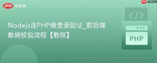 Nodejs连PHP做登录验证_前后端数据校验流程【教程】