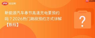 新能源汽车春节高速充电要预约吗？2026热门路段预约方式详解【教程】