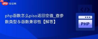 php函数怎么piso返回空值_查参数类型与函数兼容性【解答】