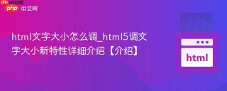 html文字大小怎么调_html5调文字大小新特性详细介绍【介绍】