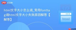 html文字大小怎么调_常用fonttag调html文字大小失效原因解答【解答】