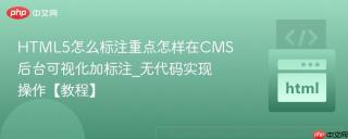 HTML5怎么标注重点怎样在CMS后台可视化加标注_无代码实现操作【教程】
