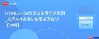 HTML5小游戏无法全屏显示原因_全屏API调用与权限设置说明【说明】