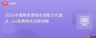 2026年最新免费域名领取方式盘点 .net免费域名注册详解