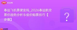 春运飞机票便宜吗_2026春运航空票价趋势分析与低价购票技巧【步骤】