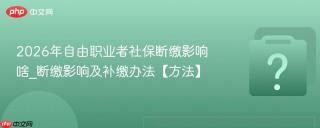 2026年自由职业者社保断缴影响啥_断缴影响及补缴办法【方法】