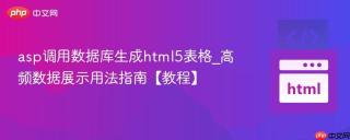 asp调用数据库生成html5表格_高频数据展示用法指南【教程】
