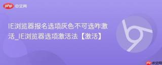 IE浏览器报名选项灰色不可选咋激活_IE浏览器选项激活法【激活】