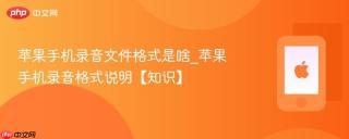 苹果手机录音文件格式是啥_苹果手机录音格式说明【知识】