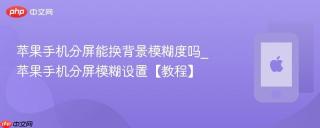 苹果手机分屏能换背景模糊度吗_苹果手机分屏模糊设置【教程】