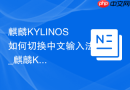 麒麟KYLINOS如何切换中文输入法_麒麟KYLINOS切中文输入法方法【易用】