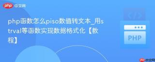 php函数怎么piso数值转文本_用strval等函数实现数据格式化【教程】