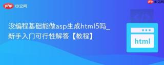 没编程基础能做asp生成html5吗_新手入门可行性解答【教程】