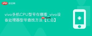 vivo手机CPU型号在哪看_vivo设备处理器型号查找方法【汇总】