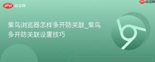 紫鸟浏览器怎样多开防关联_紫鸟多开防关联设置技巧