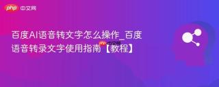 百度AI语音转文字怎么操作_百度语音转录文字使用指南【教程】