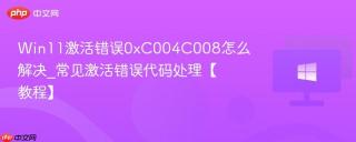 Win11激活错误0xC004C008怎么解决_常见激活错误代码处理【教程】