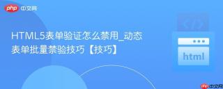 HTML5表单验证怎么禁用_动态表单批量禁验技巧【技巧】