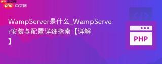 WampServer是什么_WampServer安装与配置详细指南【详解】