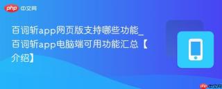 百词斩app网页版支持哪些功能_百词斩app电脑端可用功能汇总【介绍】