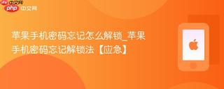 苹果手机密码忘记怎么解锁_苹果手机密码忘记解锁法【应急】