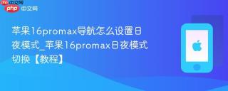 苹果16promax导航怎么设置日夜模式_苹果16promax日夜模式切换【教程】