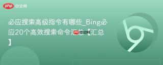必应搜索高级指令有哪些_Bing必应20个高效搜索命令汇总【汇总】
