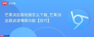 芒果浏览器视频怎么下载_芒果浏览器资源嗅探功能【技巧】