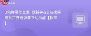 B站弹幕怎么发_教新手在B站视频播放页开启弹幕互动功能【教程】